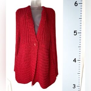 Charter Club Harvest Orange Ribbed‎ Cardigan NWT XL